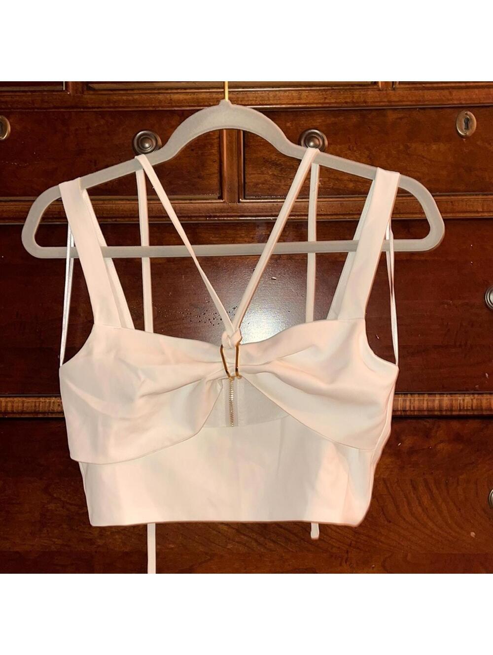 Edit by 9 white bralette top NWT S